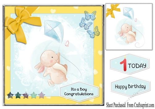 New baby bunny card