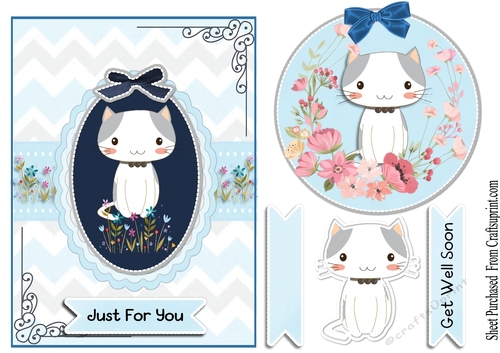 Cute cat card - just for you