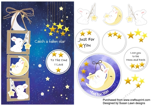 Rabbit card - love you to the moon and back