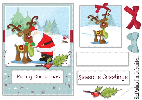 Christmas - cute Santa with Rudolph