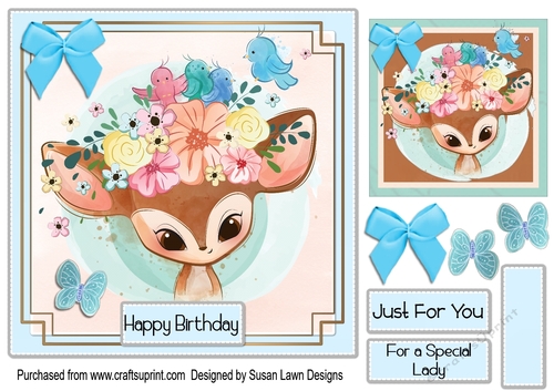Cute Deer - Happy Birthday