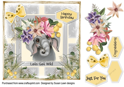 Birthday card - Elephant queen