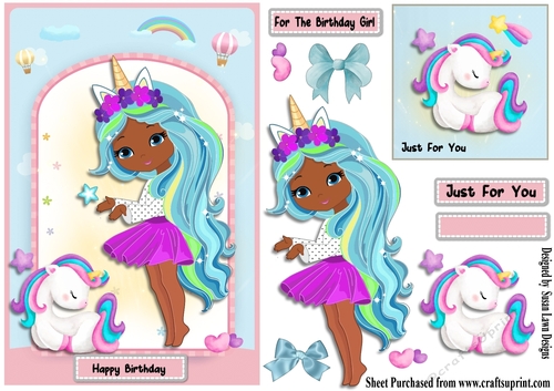 Unicorn girl - dark skin tone
