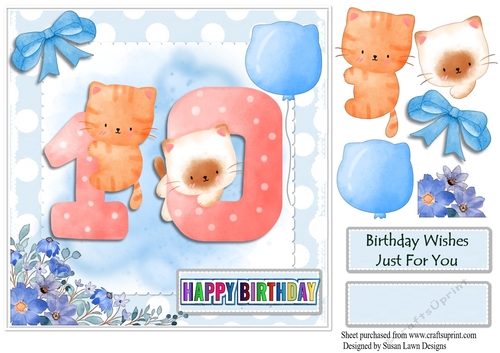 Birthday card - kitten age 10