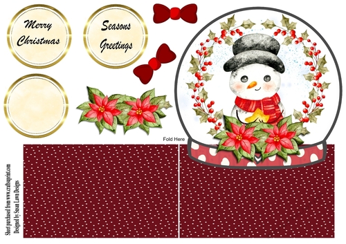 Cute snowman in a snow globe