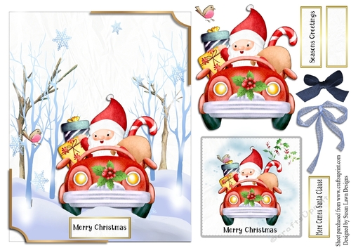  Santa in a car