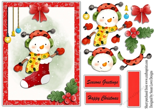 Cute snowman in a sock