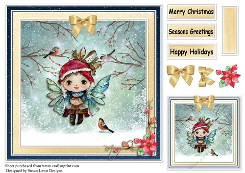 Christmas card - cute fairy
