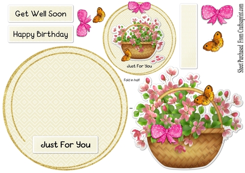 Rocker card - flower basket