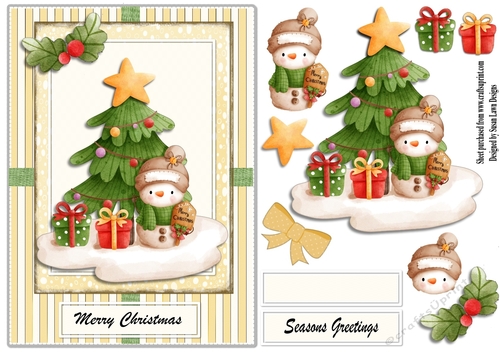 Christmas card - cute snowmen