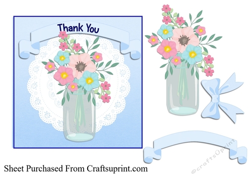 Mason jar - Thank you card 