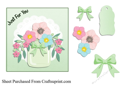 Mason jar - Just for you card in green