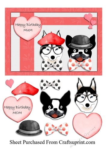 Dogs- Happy Birthday mum