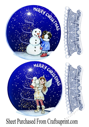 Merry Christmas snow globes no 4