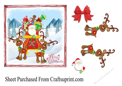 Merry Christmas - Santa with sleigh