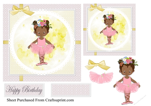 Cute little dancer with yellow background