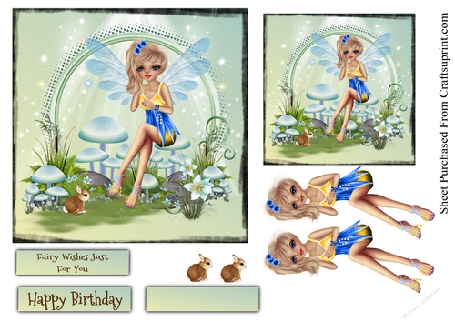 Lovely fairy on a green background
