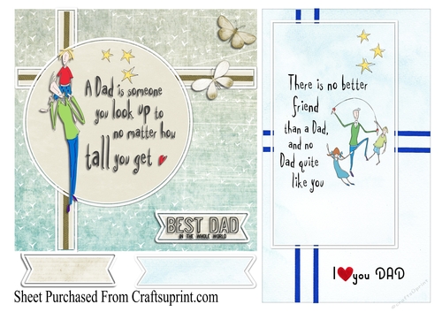 Fathers day - birthday card 2 toppers