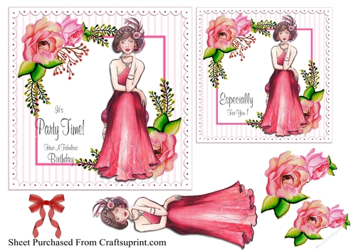 Lady in red - Happy birthday