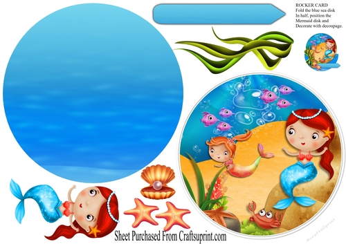 Our little mermaid rocker card