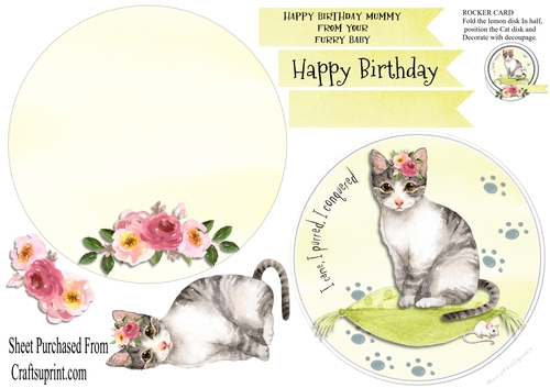 Furry cat  rocker card