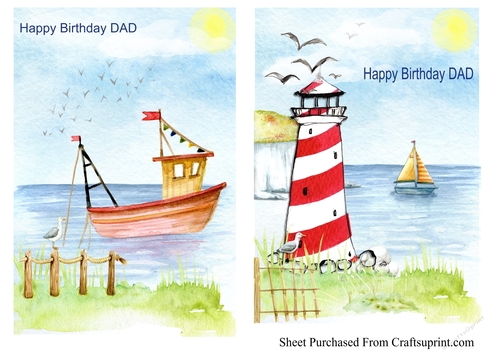 Two Happy birthday Dad card toppers