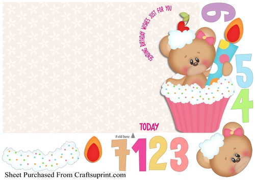 Happy birthday fold over shaped card
