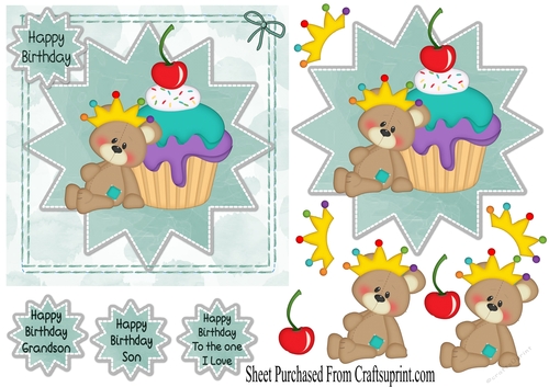 Birthday bear - to the one I love in blue