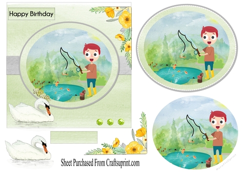 Happy birthday - boy fishing