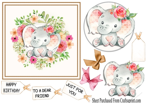 Happy birthday - Cute elephant no 1