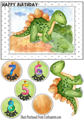 Dinosaur birthday card - ages 5 - 8