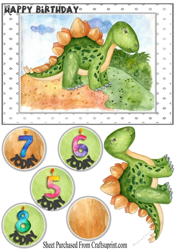 Dinosaur birthday card ages 5 - 8