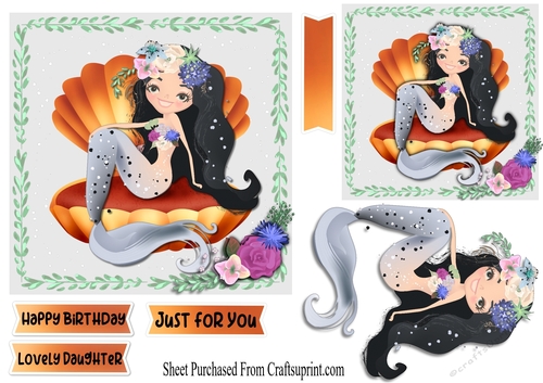 Birthday card - Mermaid
