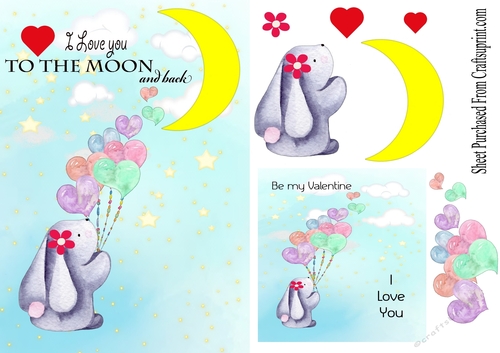 Valentine card - Love you to the moon and back