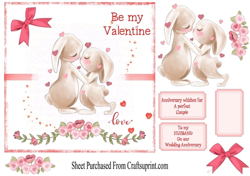 Valentine card - cute bunnies