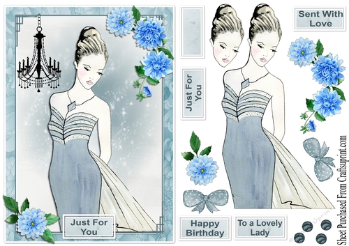 Happy birthday - lady in blue 