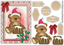 Christmas - Bear with a Christmas pudding