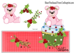 Christmas teddy - shaped card