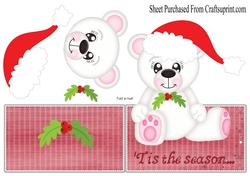 Christmas teddy - shaped card