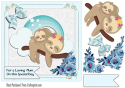 Cute Mothers card - mum with baby