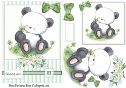 Cute panda good luck card
