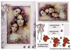 Mother and daughter  - mothers day / birthday card