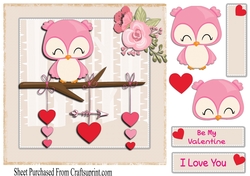 Owl card - love and romance