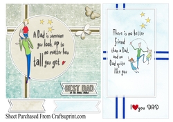 Fathers day - birthday card 2 toppers