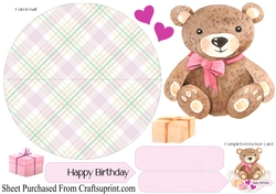 Teddy bear rocker card