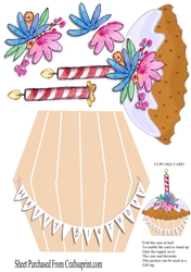 Happy birthday cupcake card