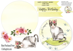 Furry cat rocker card