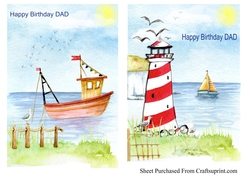 Two Happy birthday Dad card toppers