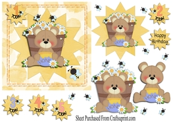 Honey bear - age birthday cards
