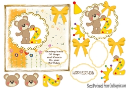 Cute Bear - Happy 2nd Birthday
